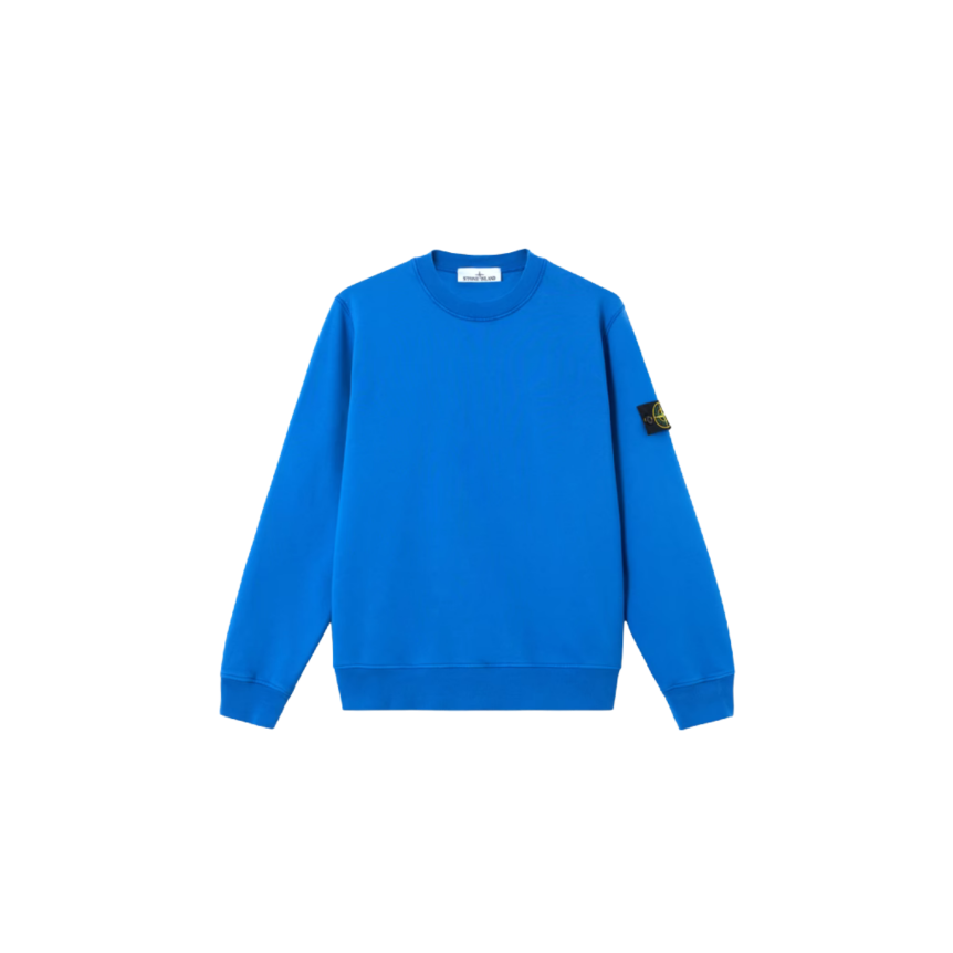 Sweat-shirt ras-du-cou STONE ISLAND regular manche raglan coton bleu roi