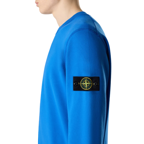Sweat-shirt ras-du-cou STONE ISLAND regular manche raglan coton bleu roi