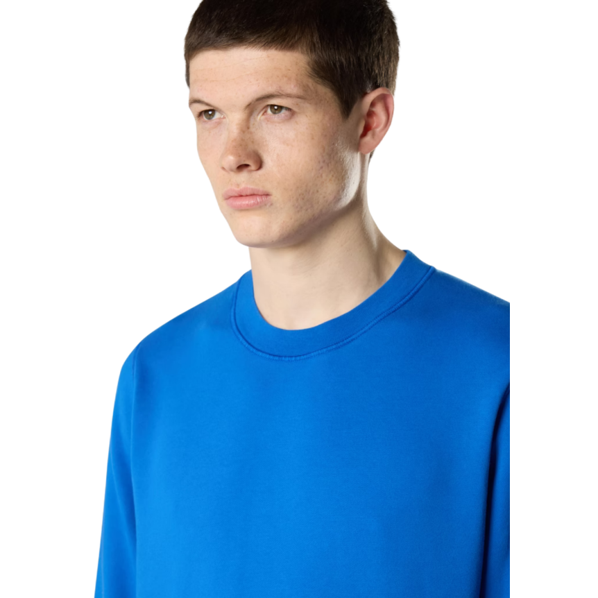 Sweat-shirt ras-du-cou STONE ISLAND regular manche raglan coton bleu roi