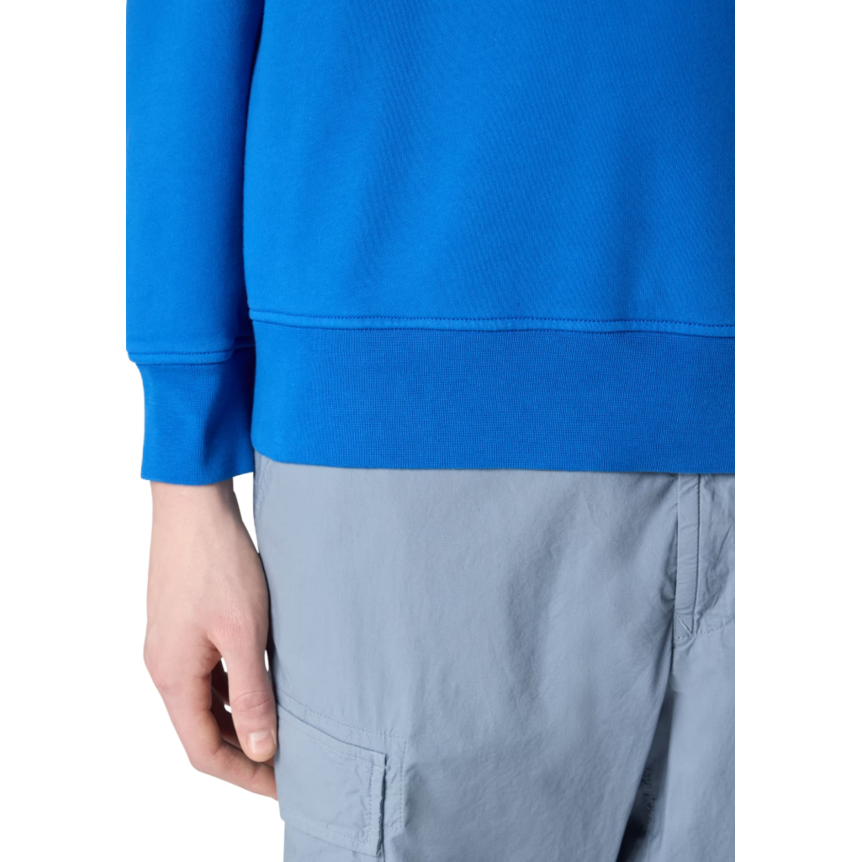 Sweat-shirt ras-du-cou STONE ISLAND regular manche raglan coton bleu roi