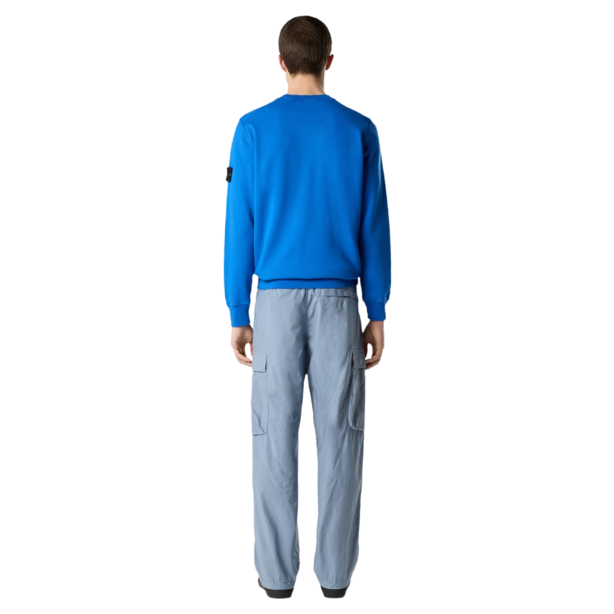 Sweat-shirt ras-du-cou STONE ISLAND regular manche raglan coton bleu roi