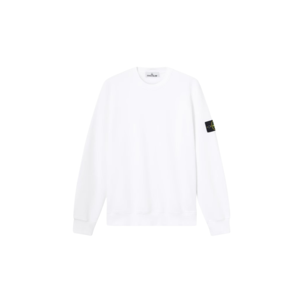 Sweat-shirt ras-du-cou STONE ISLAND regular manche raglan coton blanc