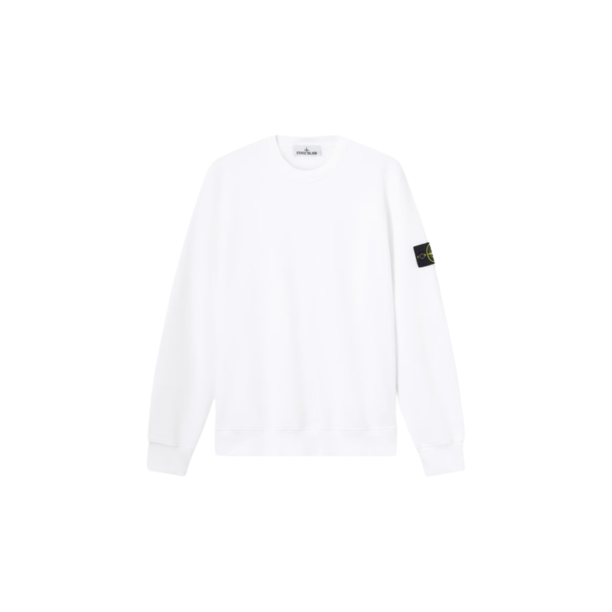 Sweat-shirt ras-du-cou STONE ISLAND regular manche raglan coton blanc