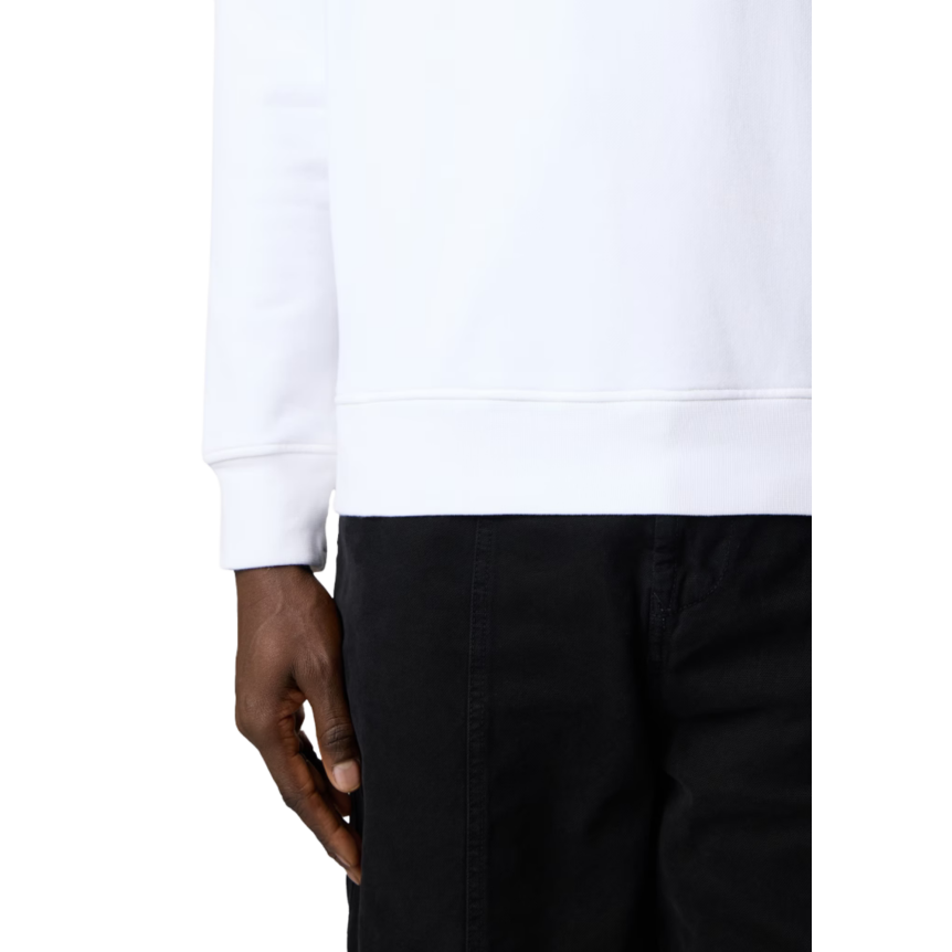 Sweat-shirt ras-du-cou STONE ISLAND regular manche raglan coton blanc