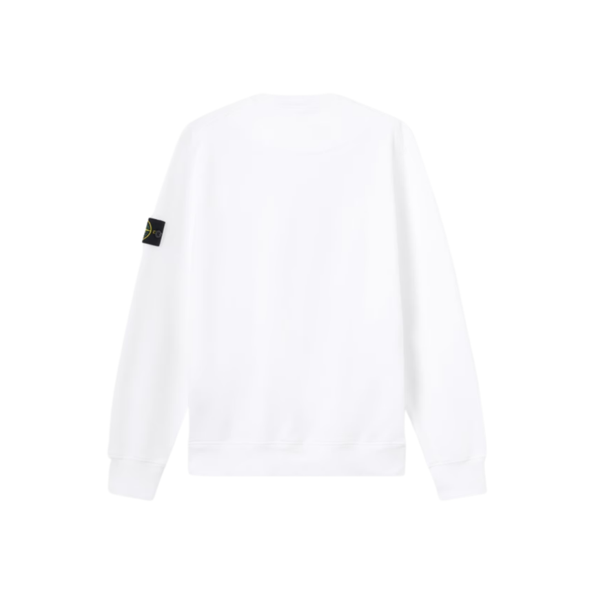 Sweat-shirt ras-du-cou STONE ISLAND regular manche raglan coton blanc