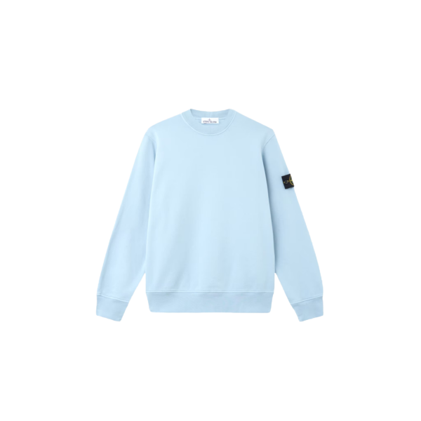 Sweat-shirt ras-du-cou STONE ISLAND regular manche raglan coton bleu ciel