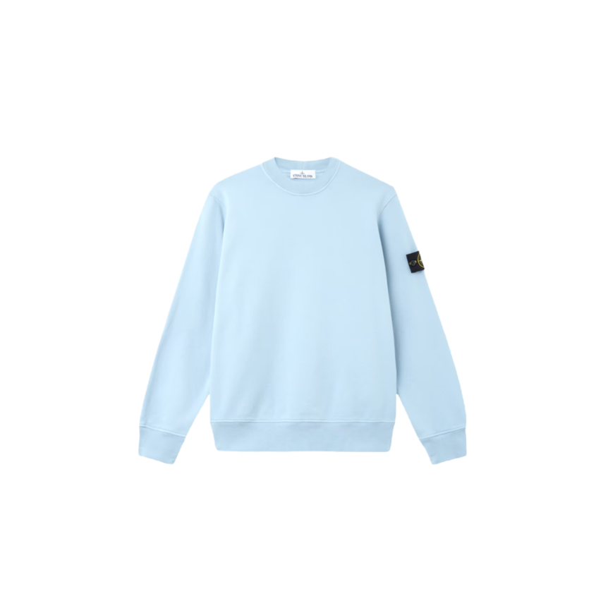 Sweat-shirt ras-du-cou STONE ISLAND regular manche raglan coton bleu ciel