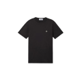 T-shirt col rond manche courte  slim coton noir patch Compass
