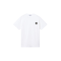 T-shirt col rond manche courte  slim coton blanc patch Compass