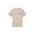 T-shirt col rond manche courte slim coton beige patch Compass