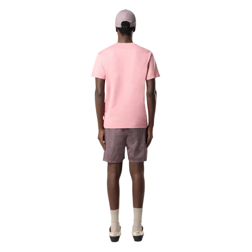 T-shirt col rond STONE ISLAND manche courte  slim coton laurier rose patch Compass