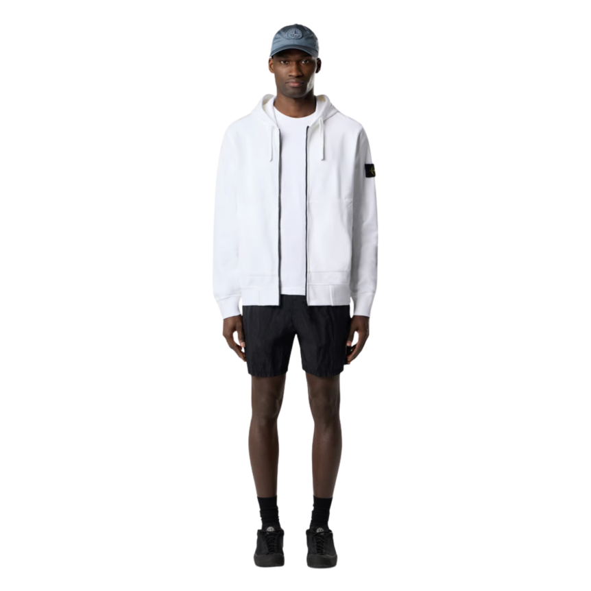 T-shirt col rond STONE ISLAND manche courte  slim coton blanc patch Compass