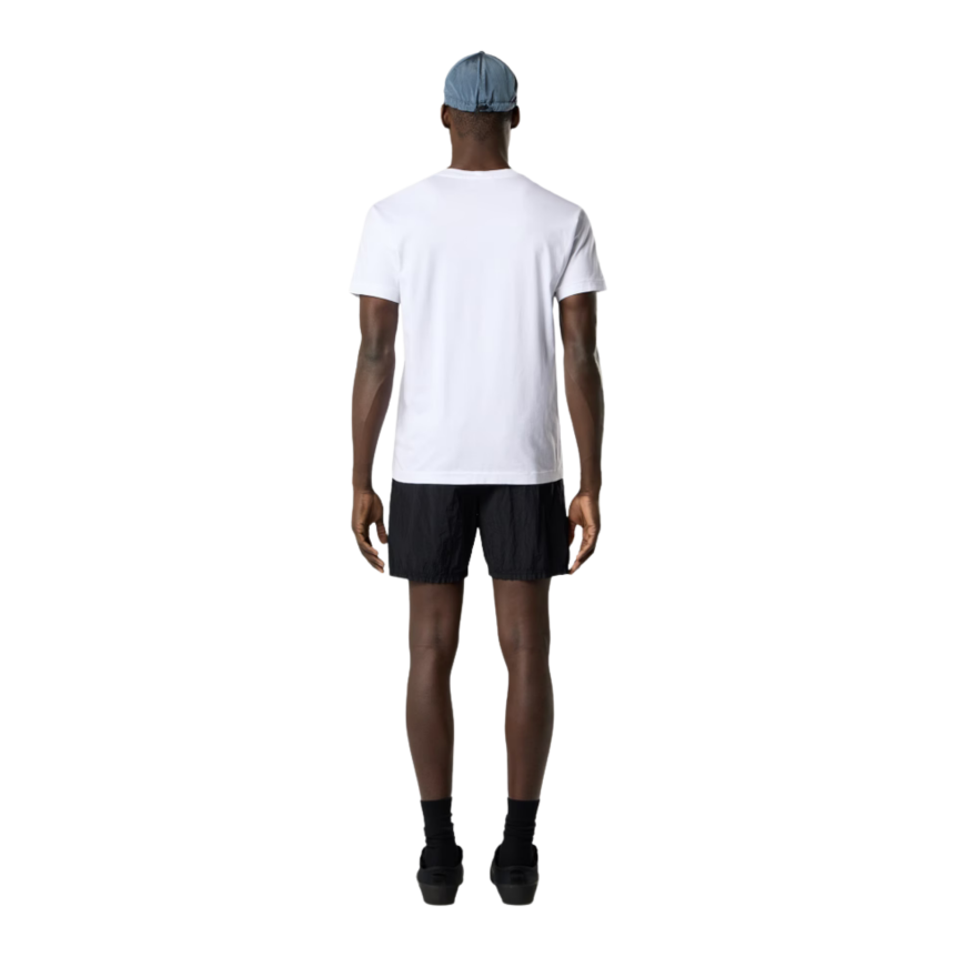 T-shirt col rond STONE ISLAND manche courte  slim coton blanc patch Compass