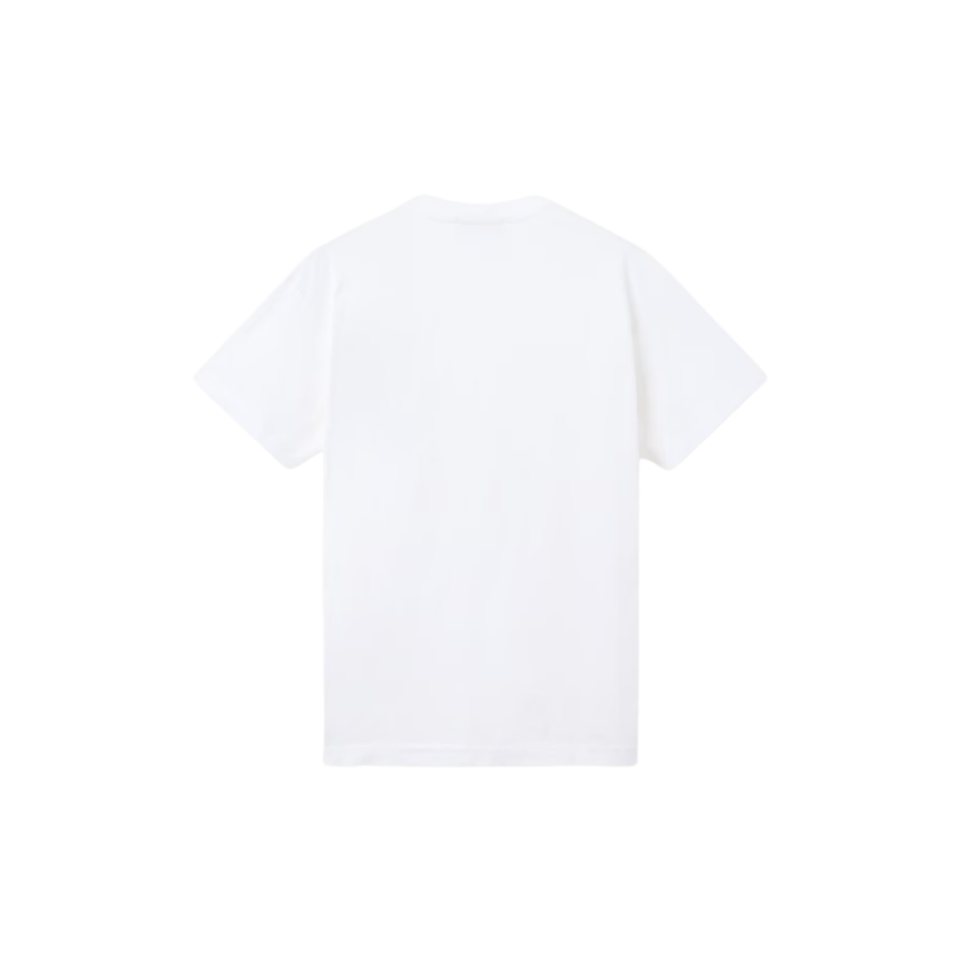 T-shirt col rond STONE ISLAND manche courte  slim coton blanc patch Compass