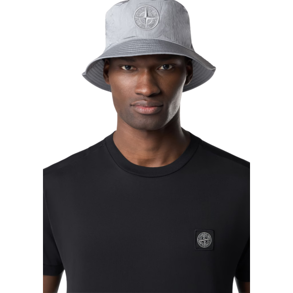 T-shirt col rond STONE ISLAND manche courte  slim coton noir patch Compass