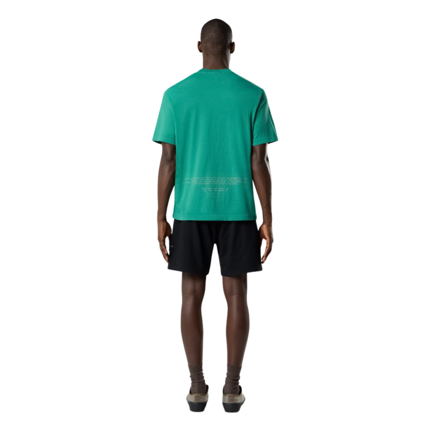 T-shirt manche courte STONE ISLAND col rond coton vert boussole beige