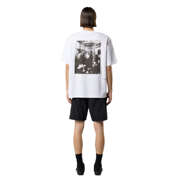 T-shirt manche courte STONE ISLAND jersey coton bio blanc photo Carlo dos