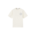 T-shirt manche courte jersey coton bio écru boussole relief bleu