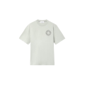T-shirt manche courte jersey coton bio vert sauge boussole relief noir
