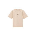 T-shirt col rond jersey coton bio beige sable imprimé Archivio dos