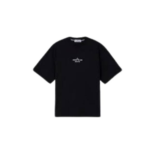 T-shirt col rond STONE ISLAND coton noir imprimé Archivio