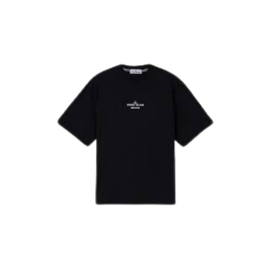 T-shirt col rond STONE ISLAND coton noir imprimé Archivio