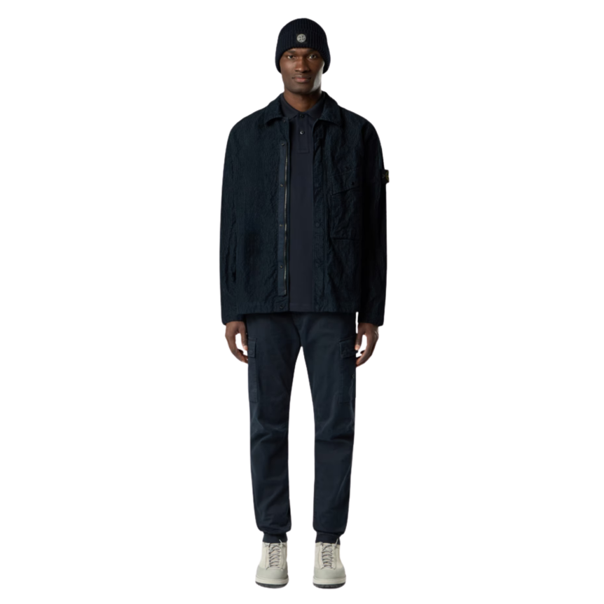 Polo STONE ISLAND piqué de coton bleu marine patch Compass