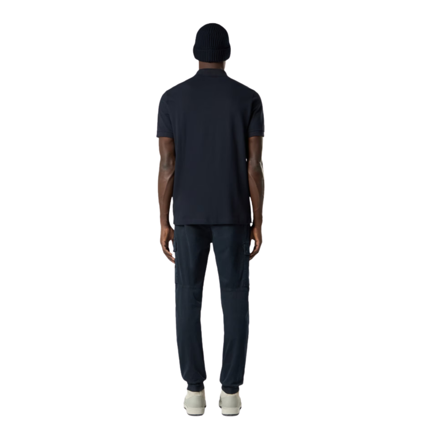 Polo STONE ISLAND piqué de coton bleu marine patch Compass