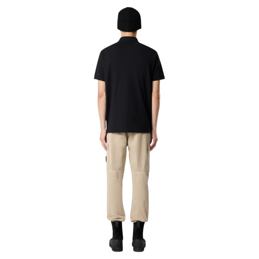 Polo STONE ISLAND piqué de coton noir patch Compass