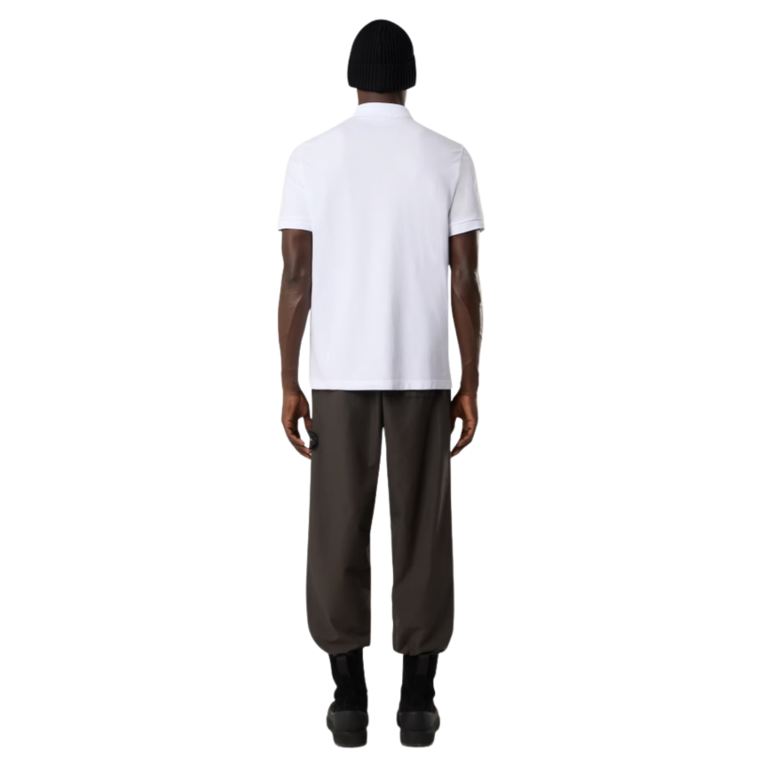 Polo STONE ISLAND piqué de coton blanc patch Compass