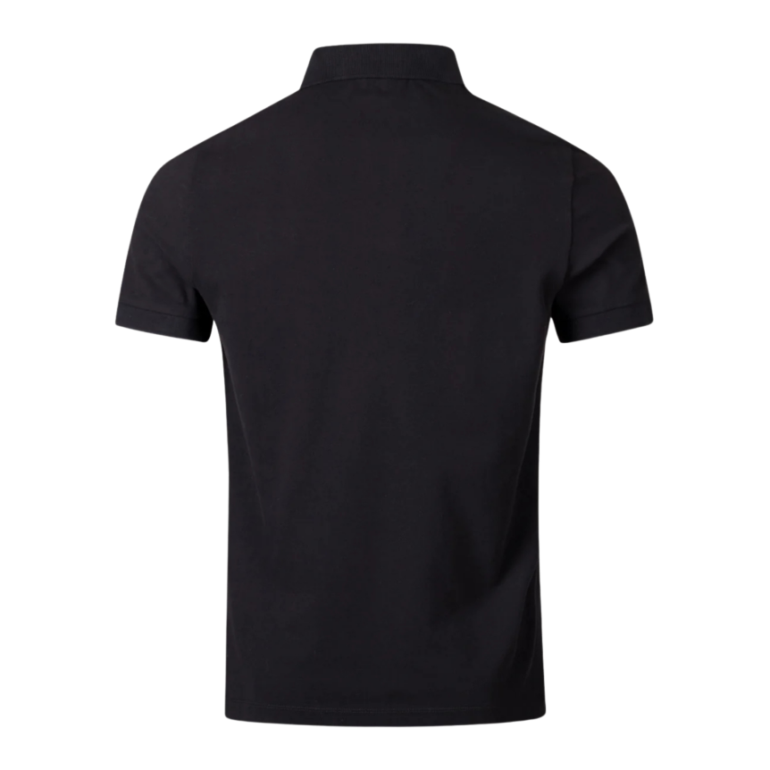 Polo slim STONE ISLAND manche courte coton piqué noir écusson Compass