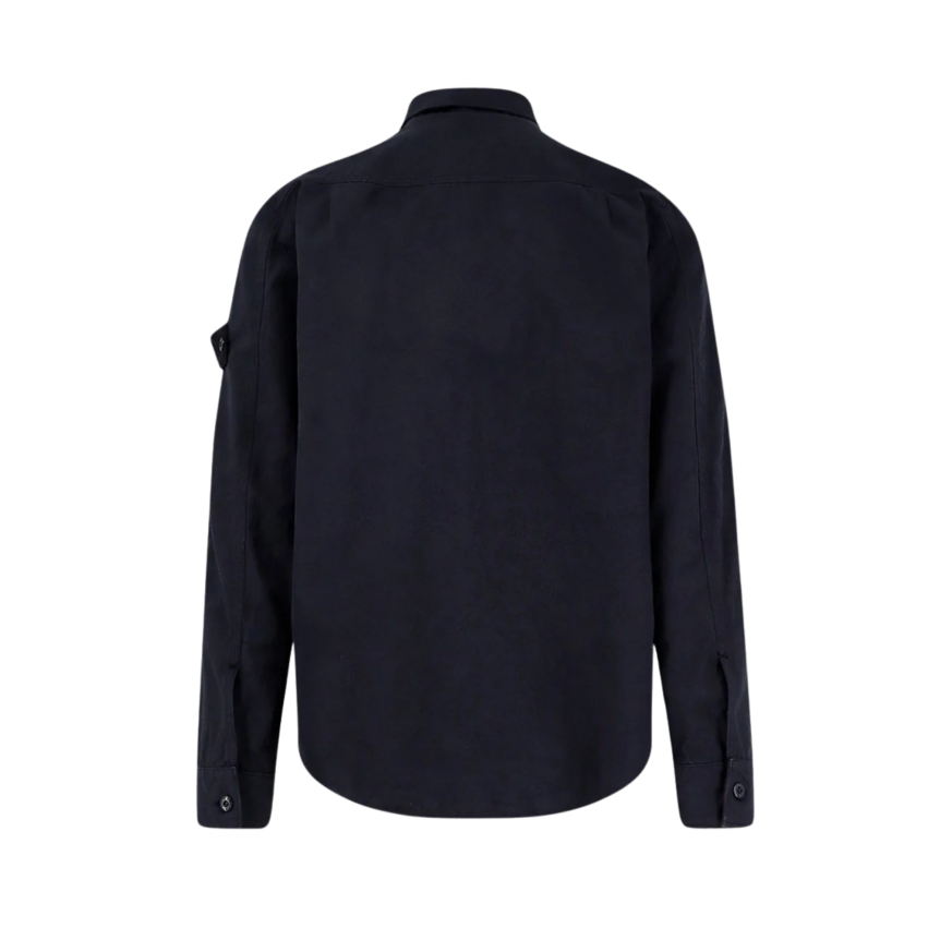 Surchemise toile STONE ISLAND coton lin bleu marine Collection Ghost