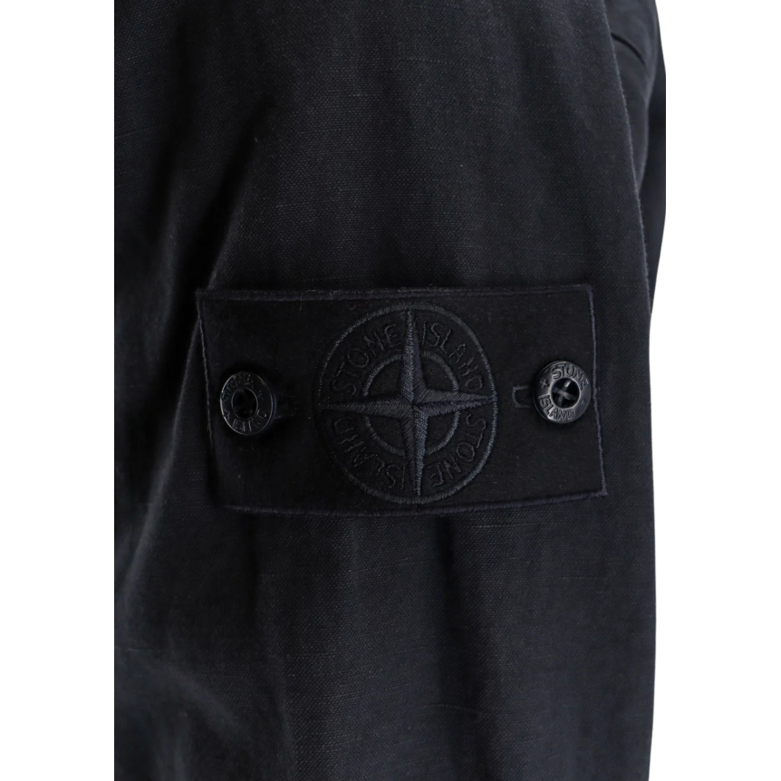 Surchemise toile STONE ISLAND coton lin bleu marine Collection Ghost