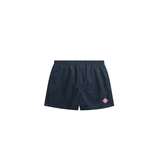 Short de bain CASABLANCA bleu marine monogramme
