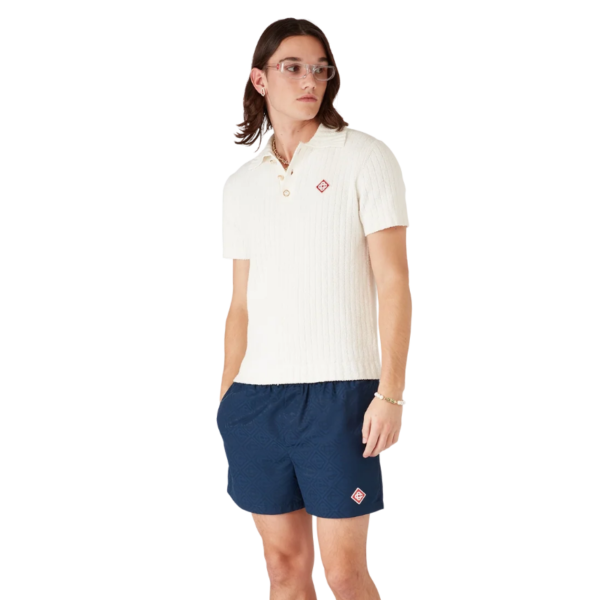 Short de bain CASABLANCA bleu marine monogramme