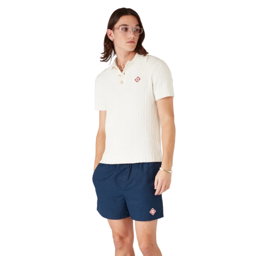 Short de bain CASABLANCA bleu marine monogramme