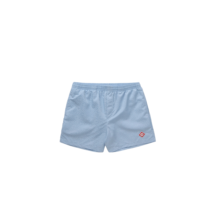 Short de bain CASABLANCA bleu ciel monogramme