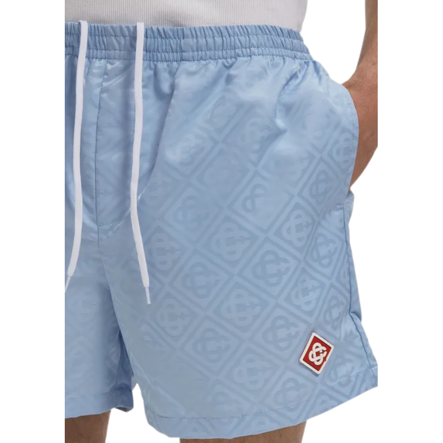 Short de bain CASABLANCA bleu ciel monogramme