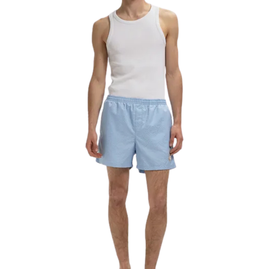 Short de bain CASABLANCA bleu ciel monogramme