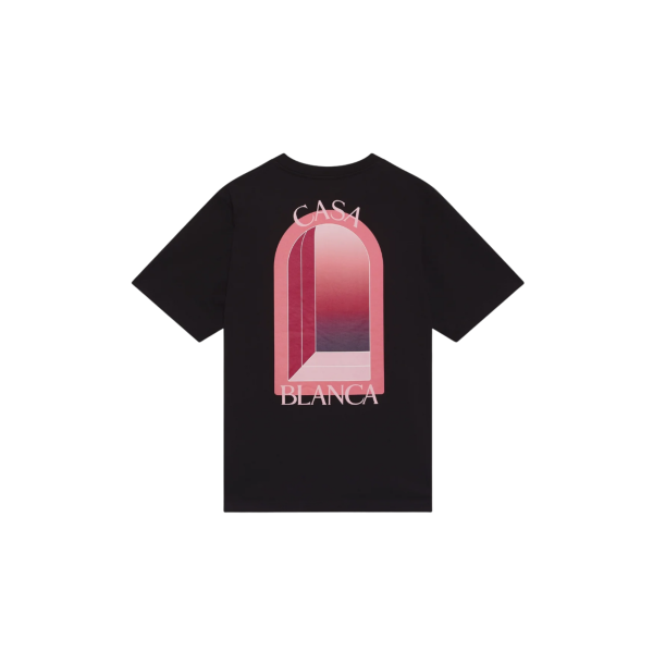 T‑shirt CASABLANCA col rond manche courte coton noir rose Arches