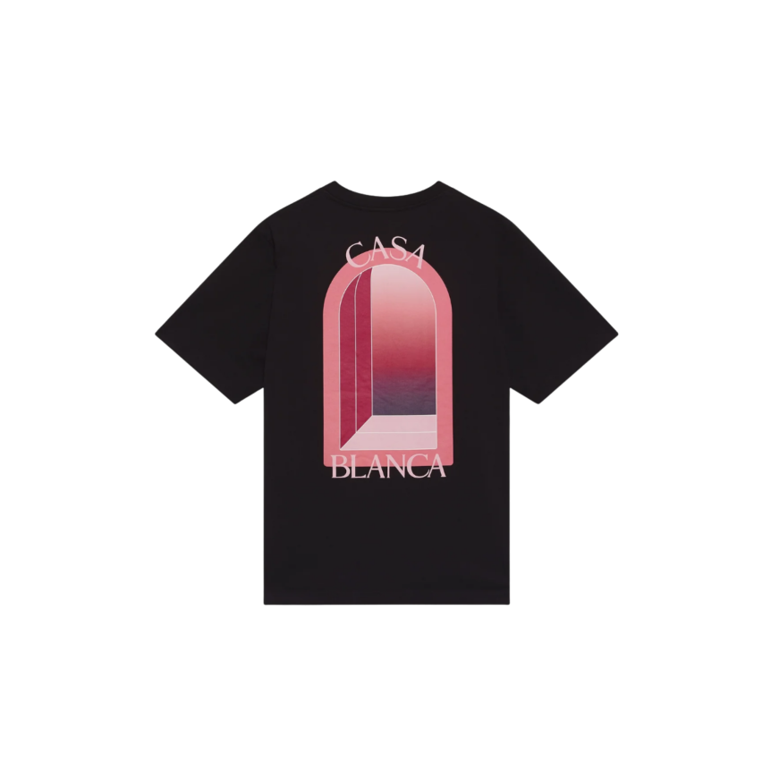 T‑shirt CASABLANCA col rond manche courte coton noir rose Arches