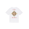 T‑shirt col rond manche courte coton blanc Platine disque vintage