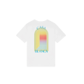T‑shirt col rond manche courte coton blanc Arche multicolore