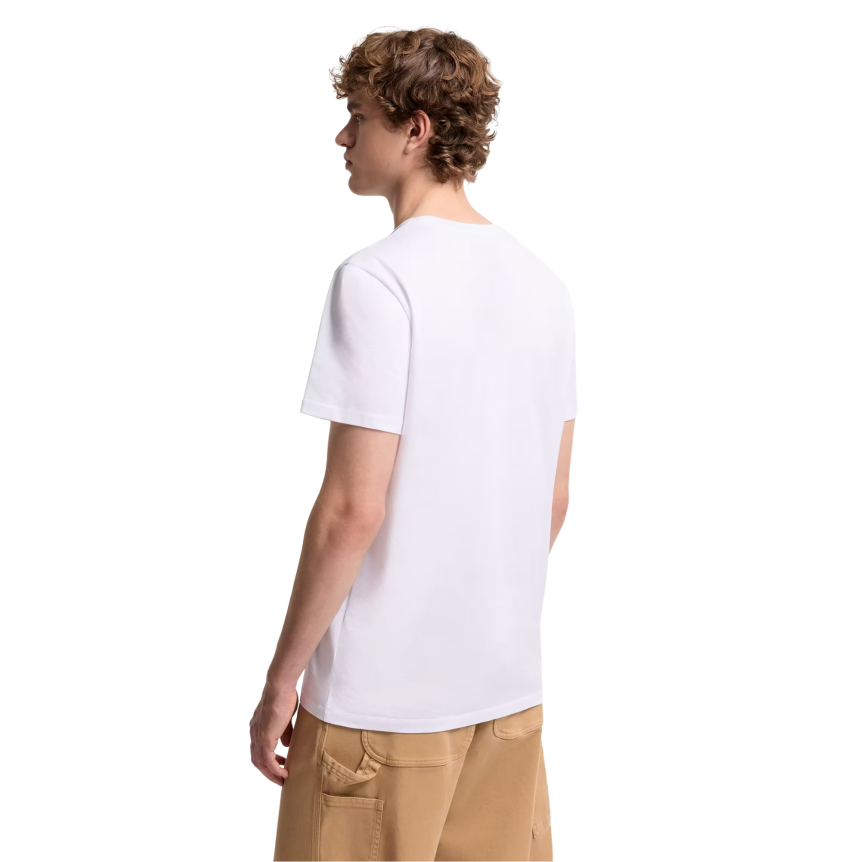 T-shirt col rond MONCLER manche courte coton blanc empiècement double logo