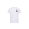 T-shirt col rond coton blanc gros logo rouge bleu