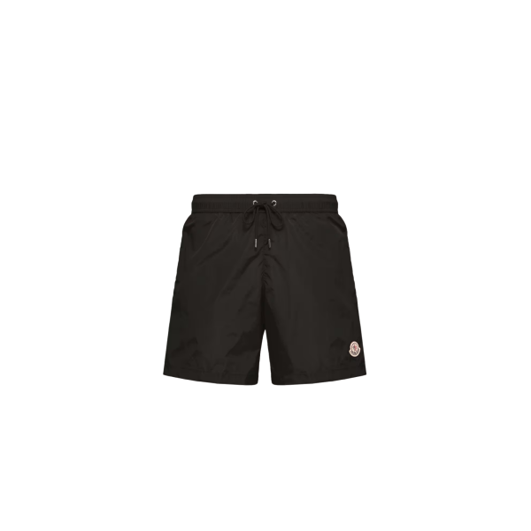 Short de bain MONCLER nylon noir poche zippée