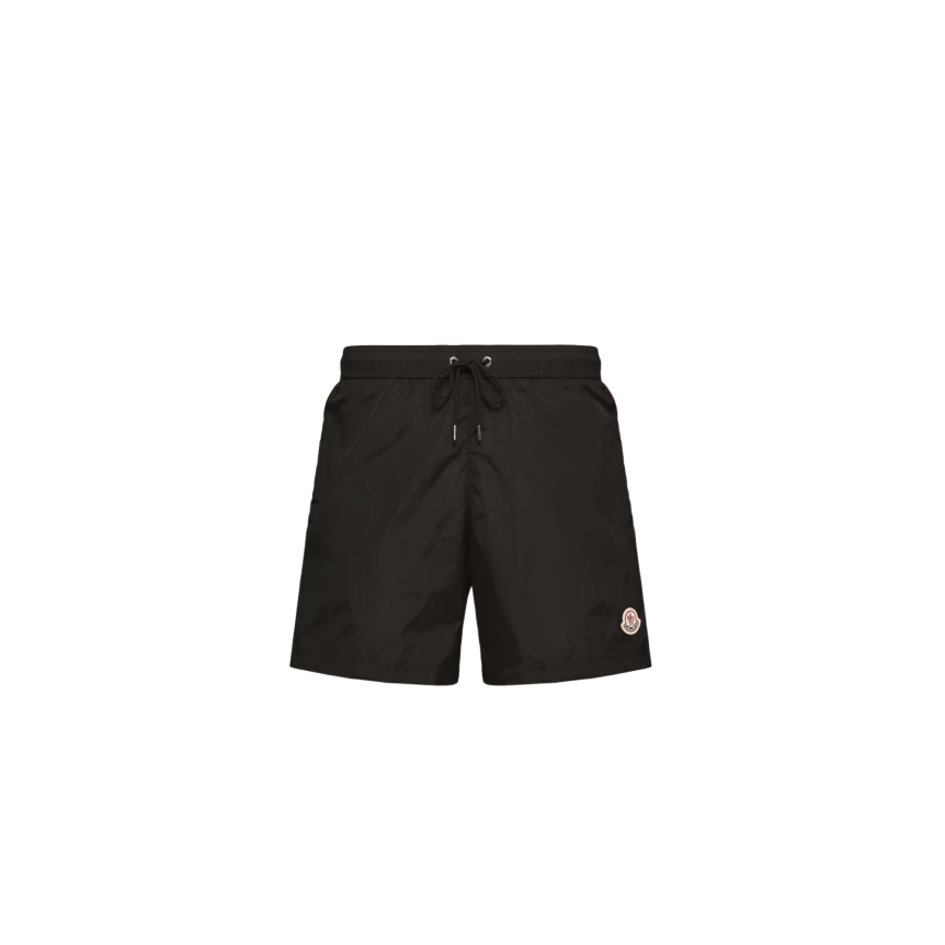 Short de bain MONCLER nylon noir poche zippée