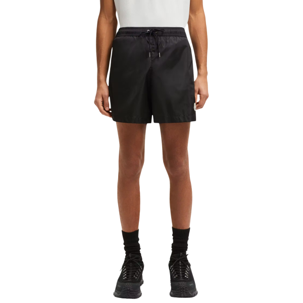 Short de bain MONCLER nylon noir poche zippée