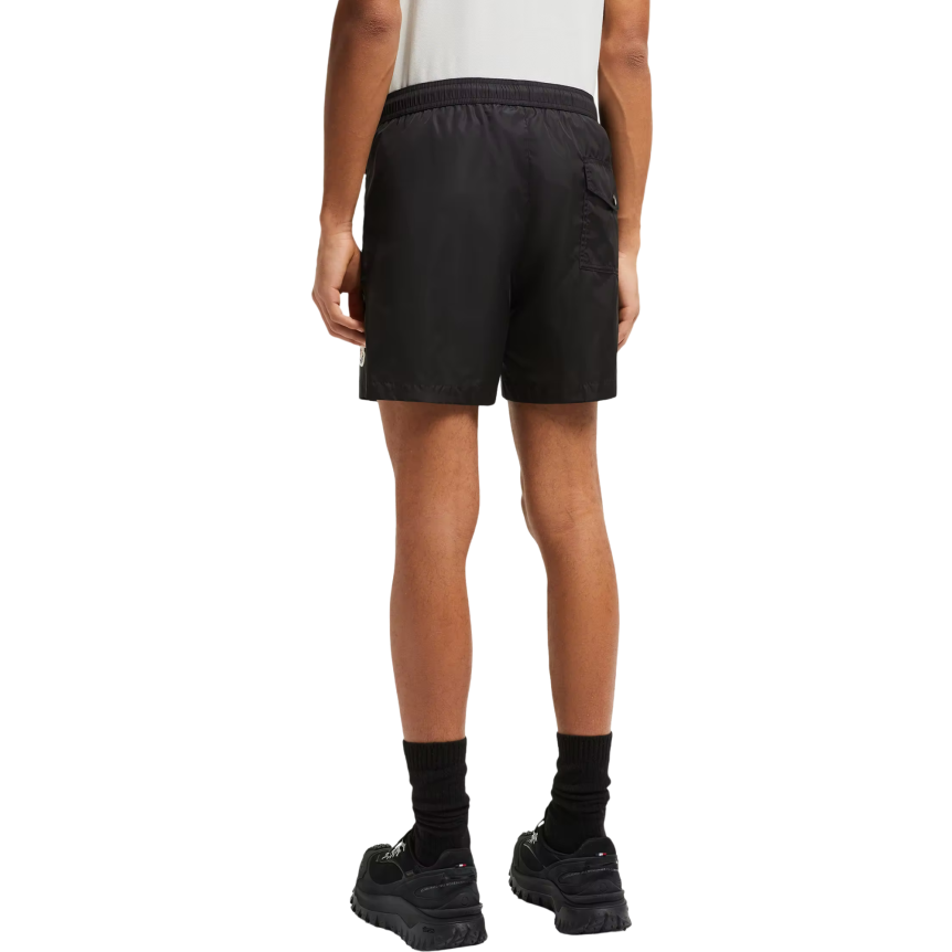 Short de bain MONCLER nylon noir poche zippée