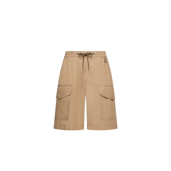 Short cargo MONCLER oversize popeline de coton camel